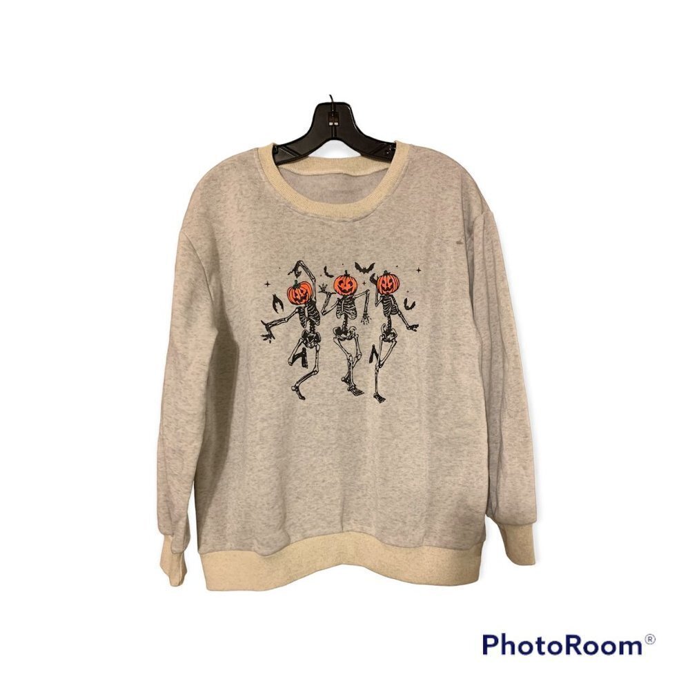 spooky season skeleton crew neck sweatshirt S